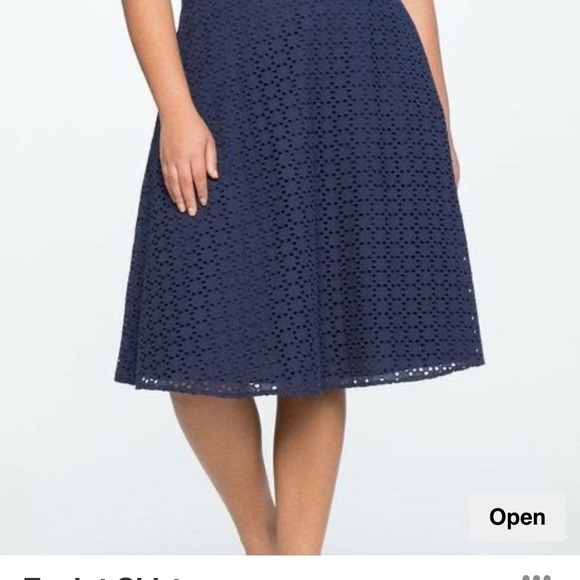 Eloquii Dresses & Skirts - Eloquii Eyelet Circle Skirt Navy Blue Size 26